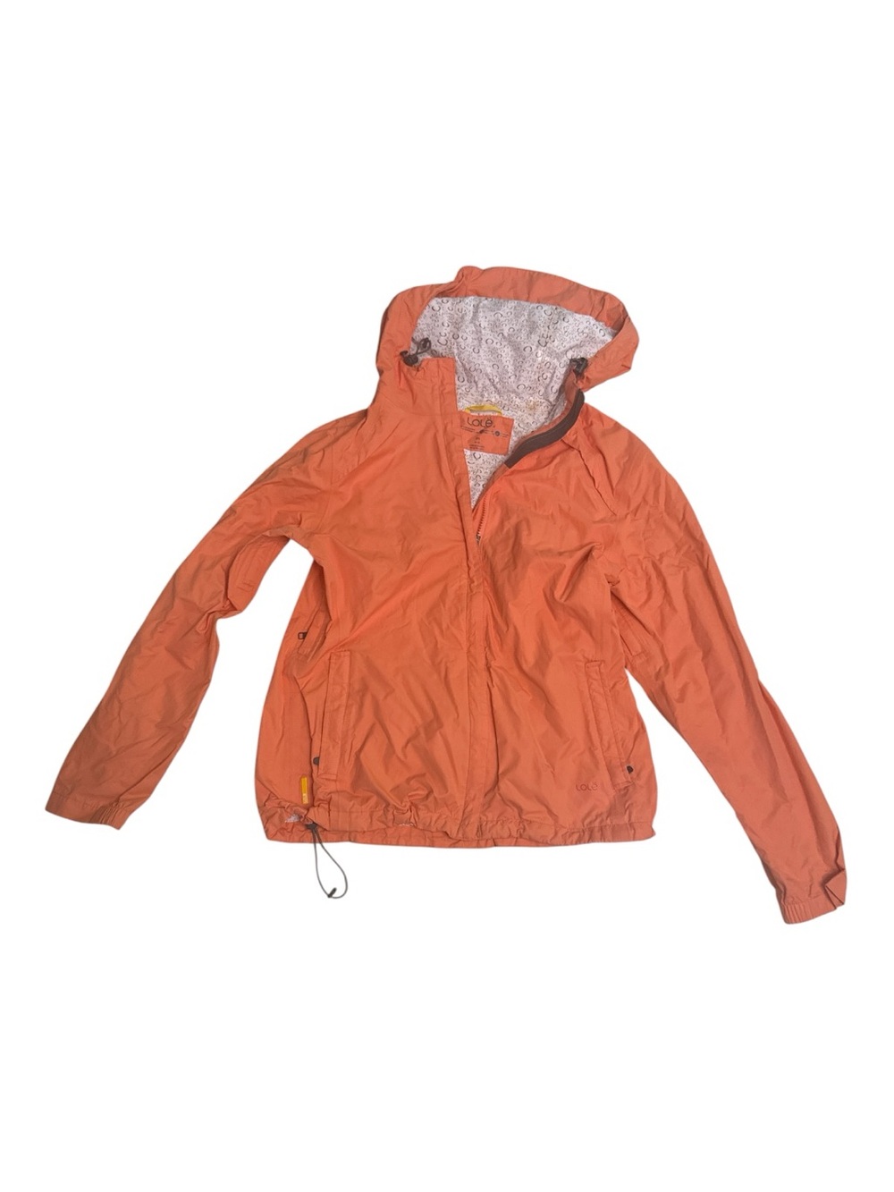 Lole Sherbert Orange Hooded Soft Rain Jacket Packable Size Medium
